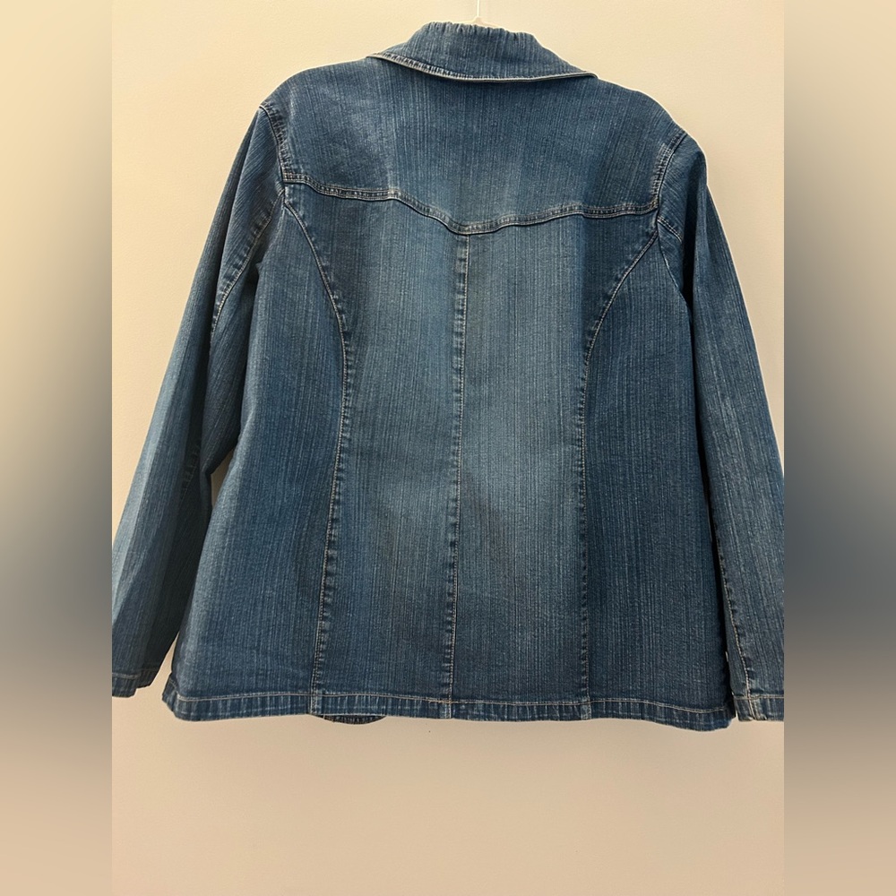 Covington Dark Blue Denim Blazer, Jean Jacket, Size 18W - Picture 3 of 11